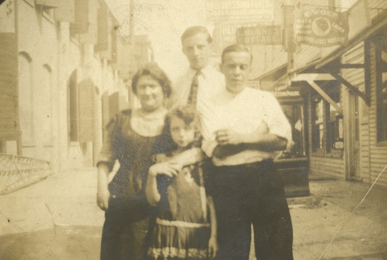 "Lilly, Mrs. Wolf, Pickles, and his friend." Date and photographer unknown. This looks fairly Coney Islandish to me, but I can't be sure. Lil looks to be about the same age, but she's dressed differently.
